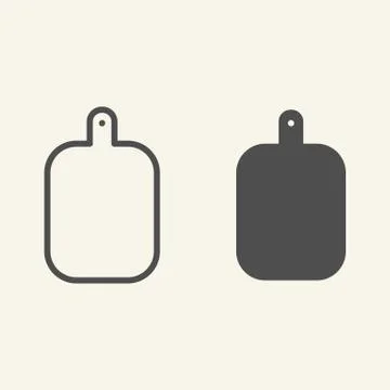 Cutting board line and solid icon. Wooden chopping board symbol, outline style Stock Illustration