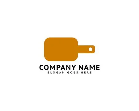 Cutting board logo design for kitchen and food Stock Illustration