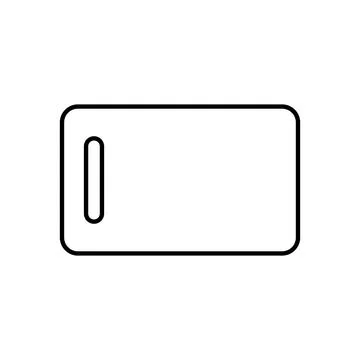 Cutting board outline vector black icon. EPS 10... Rectangular kitchen board. Stock Illustration