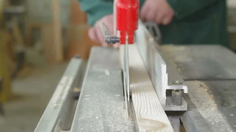 Cutting of a board power saw Stock Footage 93021802