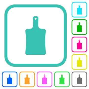 Cutting board solid vivid colored flat icons Stock Illustration