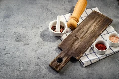 Cutting board with space for text. Stock Photos