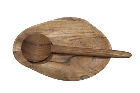 Cutting board with spoon Stock Photos