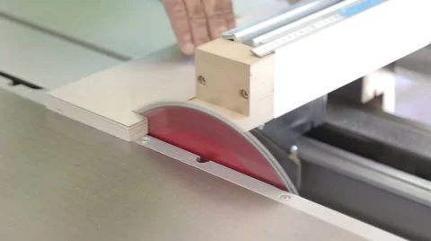 Cutting Board Using Electric Saw Including Audio Stock Footage 60401547