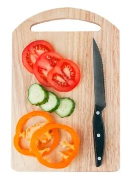 Cutting board with vegetables Foto stock