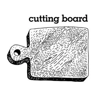 Cutting board in vintage style, vector Stock Illustration