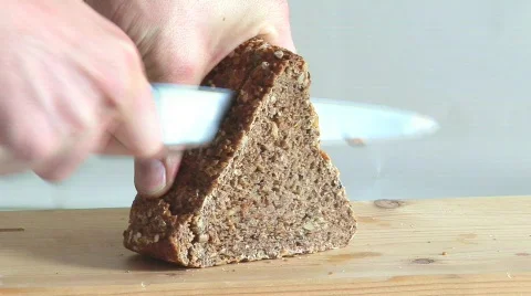 Cutting bread Stock Footage 474294
