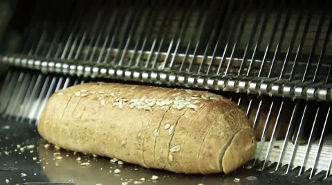 Cutting bread Stock Footage 61175527