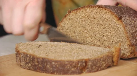 Cutting Bread Stock Footage 65446590