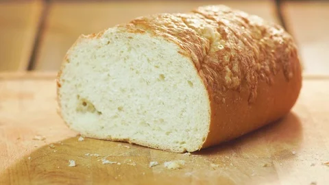 Cutting Bread Stock Footage 81680968