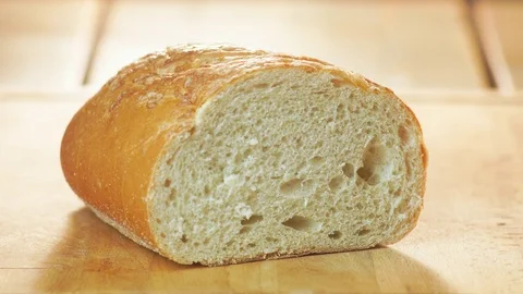 Cutting Bread Stock Footage 81684085
