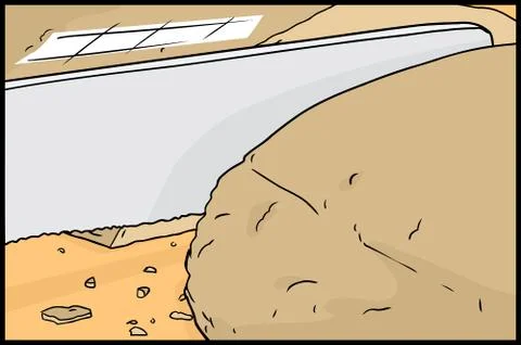 Cutting Bread in Half Stock Illustration