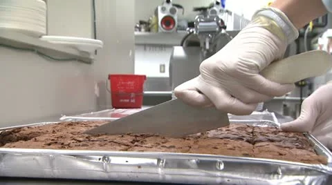 Cutting Brownies 1 Stock Footage 22041827