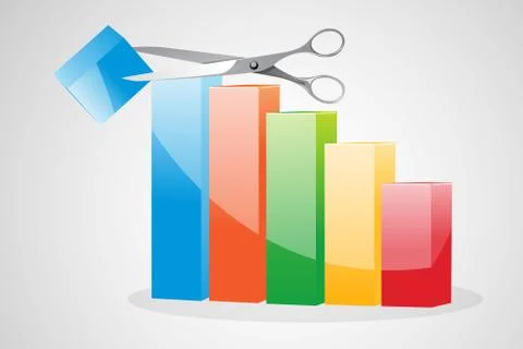 Cutting  business graph Stock-Illustration
