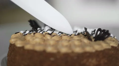 Cutting cake close-up 4k UHD (3840x2160) Stock Footage 61107700