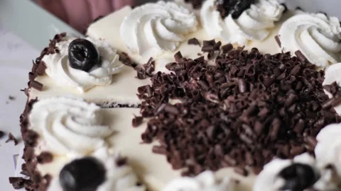 Cutting a cake with knife Stock Footage 309130909