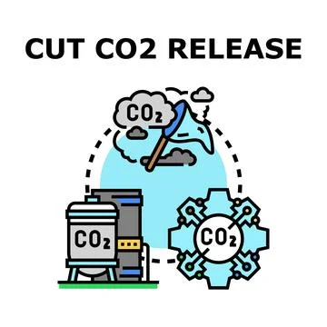 Cutting carbon dioxide release and capturing emissions Stock Illustration