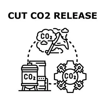 Cutting carbon dioxide release and capturing emissions Stock Illustration