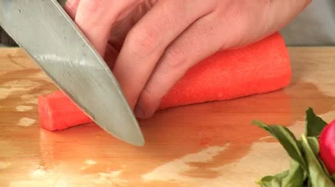 Cutting Carrot Stock Footage 10898616