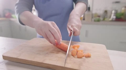 Cutting carrot Stock Footage 46478804