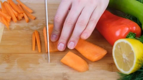 Cutting carrot Stock Footage 233262268