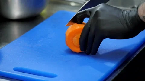 Cutting Carrot into Slices Stock Footage 131645819