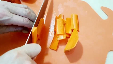 Cutting carrots Stock Footage 205419284