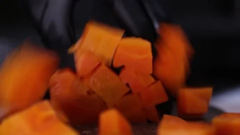 Cutting carrots Stock Footage 272794047
