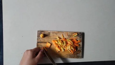 Cutting Carrots Stock Photos