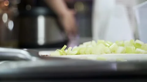 Cutting celery plant Stock-Footage 144663911