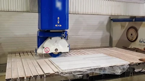 Cutting of a ceramic part on a factory machine, stone 스톡 동영상 225744354