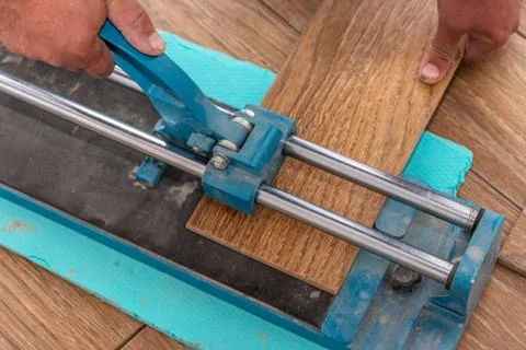 Cutting Ceramic Tiles. Stock Photos