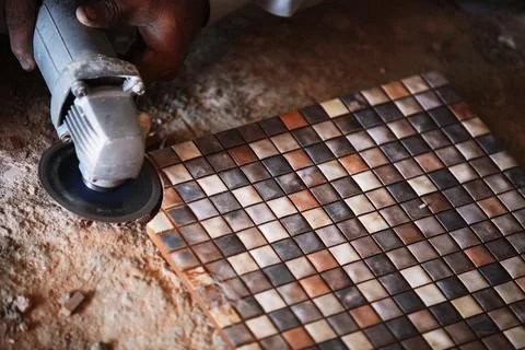 Cutting Ceramics Tile Stock Photos