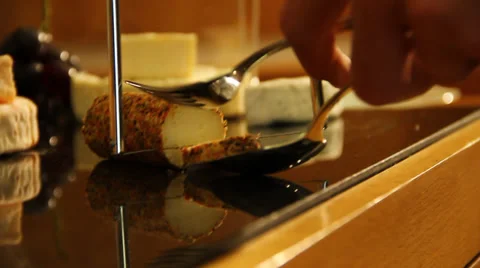Cutting Cheese Close Up Stock Footage 37732181