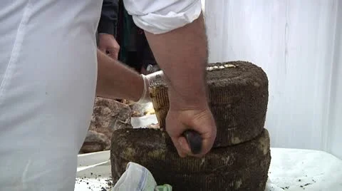 Cutting cheese Stock Footage 8938939