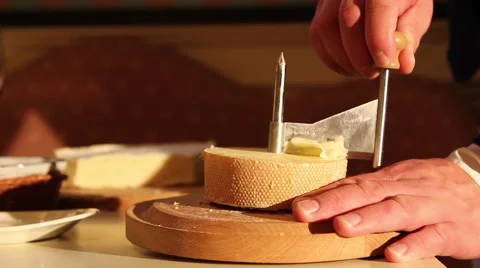 Cutting cheese Stock Footage 46524233