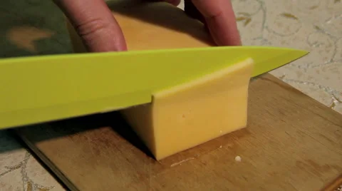 Cutting cheese Stock Footage 46838318