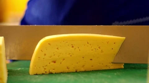 Cutting the cheese in a restaurant Stock Footage 66438142