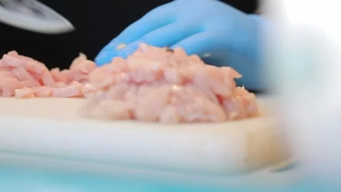 Cutting chicken breast 3 Video stock 311762072