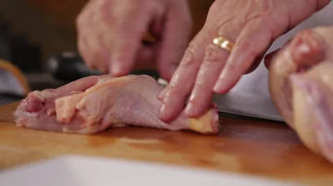 Cutting Chicken Stock-Footage 27297497