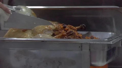 Cutting chicken Stock Footage 86362902