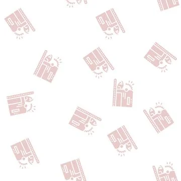 Cutting chicken machine glyph seamless pattern Illustrazione stock
