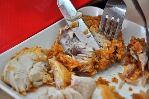 Cutting of chicken Stock Photos
