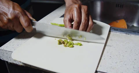 Cutting chili paper Video stock 141193711