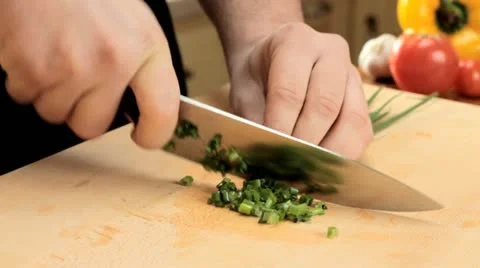 Cutting chives 스톡 동영상 12720176