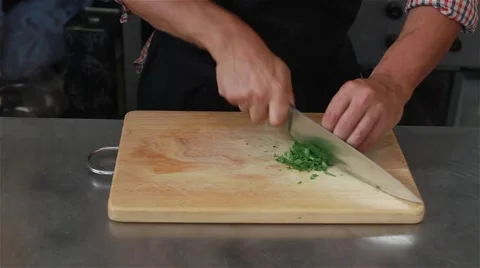 Cutting, chopping parsley Video stock 50930767