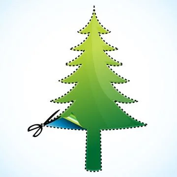 Cutting of christmas tree Stock-Illustration