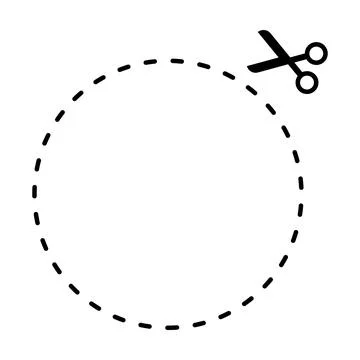 Cutting circle shape worksheet element for preschool and kindergarten Stock Illustration