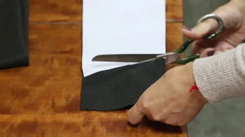 Cutting the cloth in atelier Stock Footage 55604373