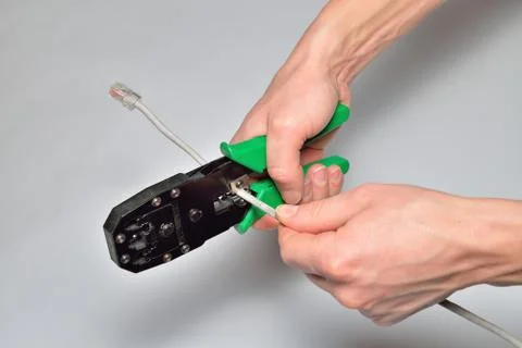 Cutting computer twisted pair tongs Stock Photos